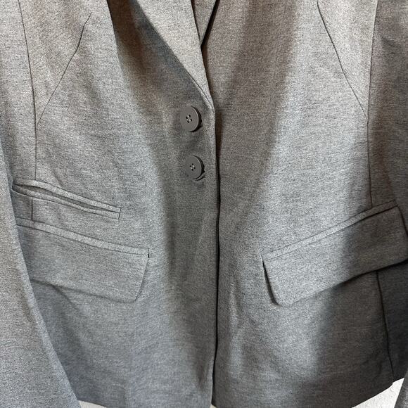 NWT Lane Bryant Blazer 14 Gray Button Long Sleeve Rayon Stretch Career Classic - Picture 3 of 8